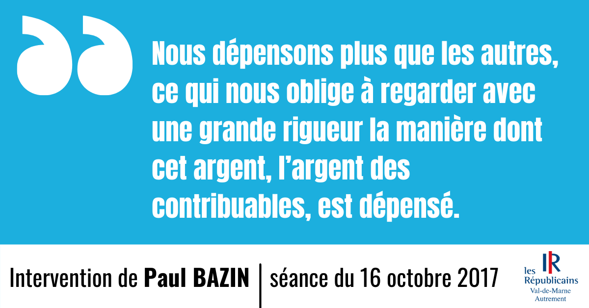 Séance plénière du 16 octobre 2017 - Intervention de Paul Bazin